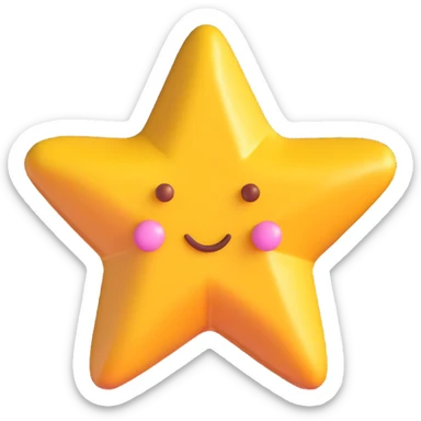 3D emoji style dalgona candy with star shape, inspired by Squid Game sticker