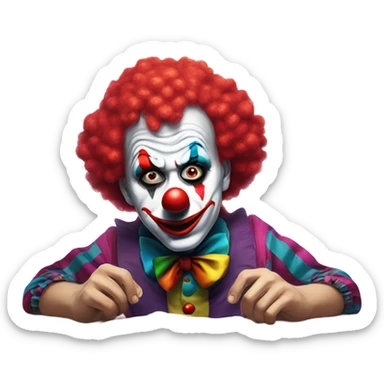 Sad emoji clown loses money at casino sticker