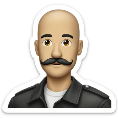 Skinhead with The Beard-Stache mustache sticker