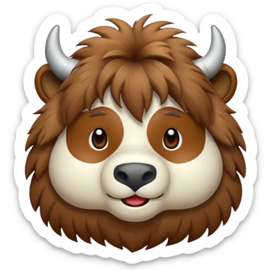 Yak 3D emoji png sticker