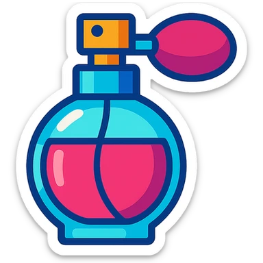 vibrant toon style perfume bottle sticker
