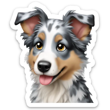 Blue Merle Australia shepherd puppy sticker