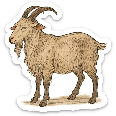 ukiyo-e style goat sticker