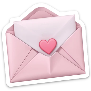 light pink love letter sticker