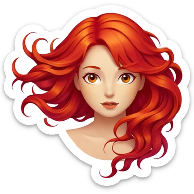 Woman with red hair sticker
