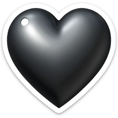 heart with a metallic black finish sticker