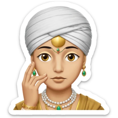 A Sultan shushing while his eyes are white sticker