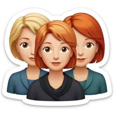 Three girlfriends. Older women. one blonde, one red hair  and copper hair  sticker
