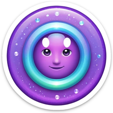 Glitter purple and cian inner circle sticker
