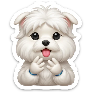 maltese blowing a kiss sticker