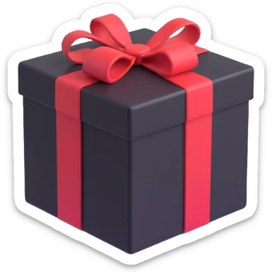 black present, 3D, iPhone emoji style sticker