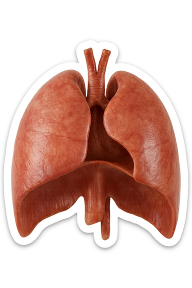 diaframma umano anatomico, iperrealistico 4k, isolato su sfondo bianco sticker