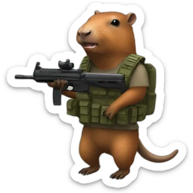 Capibara playing counter-strike sticker