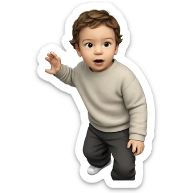 boy with brown hair portrait sticker