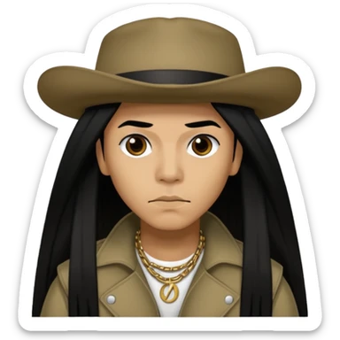Taboo from Black Eyed Peas with long hair sticker