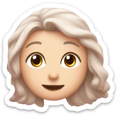 “😙” with cute sparkly light-pink hearts around it sticker