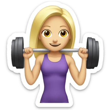 Fit blonde girl weight lifting  sticker