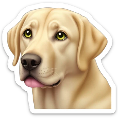yellow-labrador-pink-nose-green-eyes-wet-pink-nostrils droopy eyess sticker