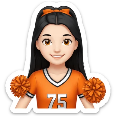 - Nữ
- 15 tuổi
- Da trắng
- Tóc dài, đen
- cười mỉm, mặt nhỏ nhắn dài
- Mặc áo cổ vũ cam sticker