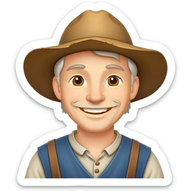 medieval farmer smiling sticker
