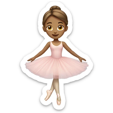 Ballerina with brown hair and light skin doing allegro sticker