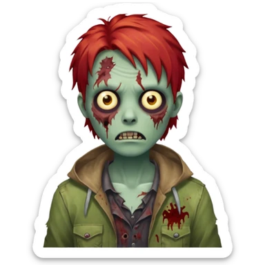 Zombie ponda red hair  sticker