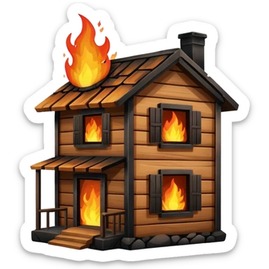poor house on fire sticker