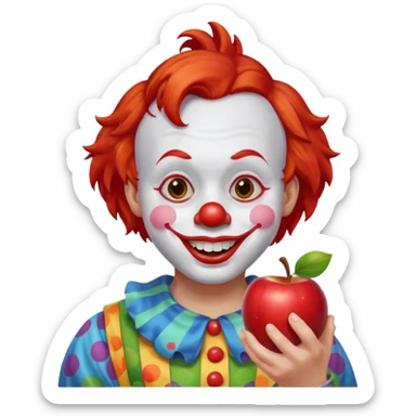 Palhaço comendo maçã sticker