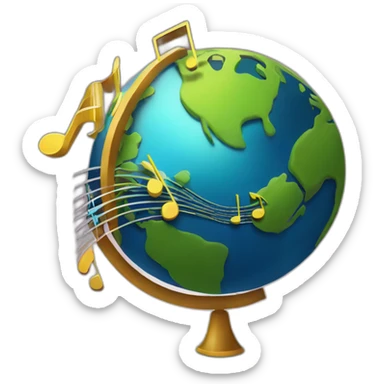 Globe with Music festival stage sticker