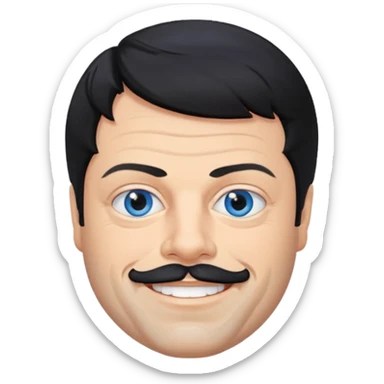 Oliver Reed with black hair, blue eyes sticker