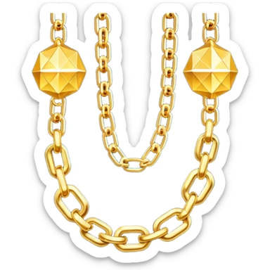 fantasy magic heavenly golden chains low poly sticker