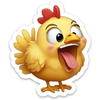 chicken laughing sticker