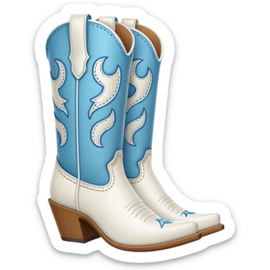 Cowgirl white boot outline sticker