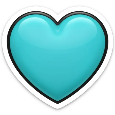 turquoise heart with black trim sticker
