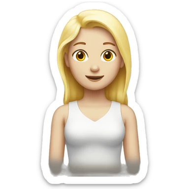 "Two girls, one white skin with yellow hair, one white skin with red hair." sticker