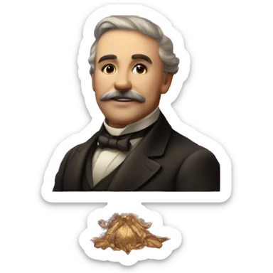 Golden picture frame victorian style with purple background sticker