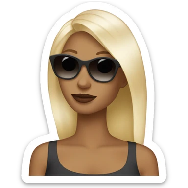 Blonde hair girl wearing sunglasses and drinking an espresso martini sticker