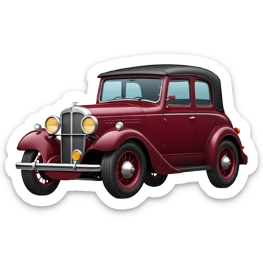 Car with classic look in maroon and black colour sticker