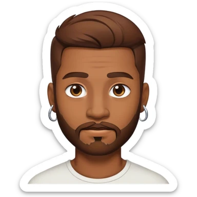 Man with brown hair and facial hair with facial piercings sticker
