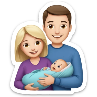 husband wife baby sticker