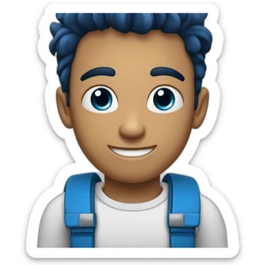 chico joven con ojos azules y pelo cresta levantando el pulgar sticker