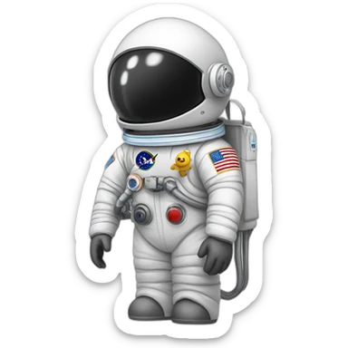 a-minnesota-loon-with-an-astronaut-uniform, head sticking out of uniform sticker