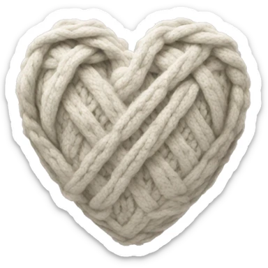 Cable knit heart  sticker