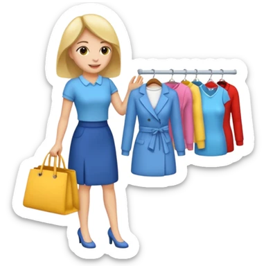 woman buying clothes sticker
