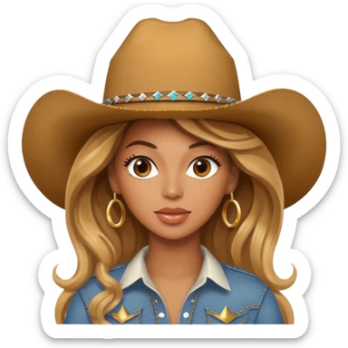 beyonce with cowboy hat on  sticker