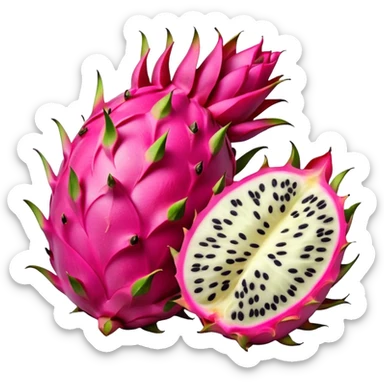 Dragon fruit emoji not spiny outside of dragonfruit no seeds no faves sticker