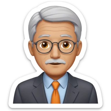 old man corporate, ux designer around 50 years sticker