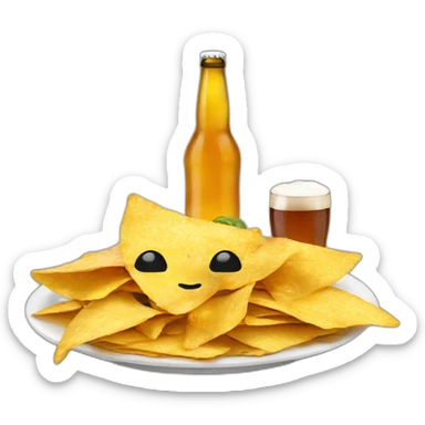 Nachos and beer sticker