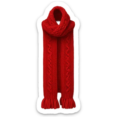 Knitted Scarf red sticker