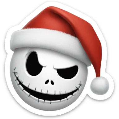 Jack skellington wearing Santa hat sticker